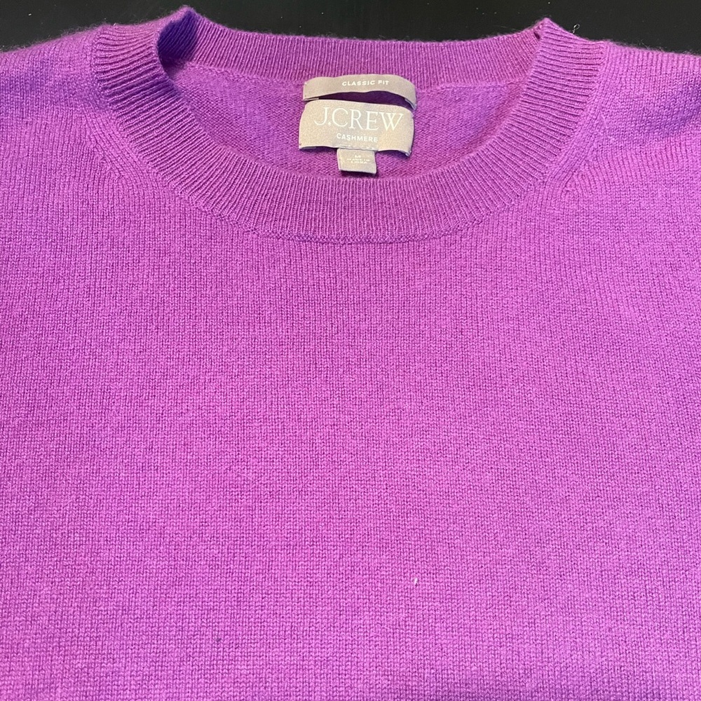 J. Crew Purple Cashmere Crewneck Sweater